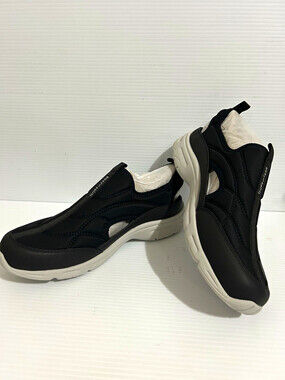 Easy Spirit BRAYER2 Womens Comfort Slip-On Leather Shoes Black/White 10.5W